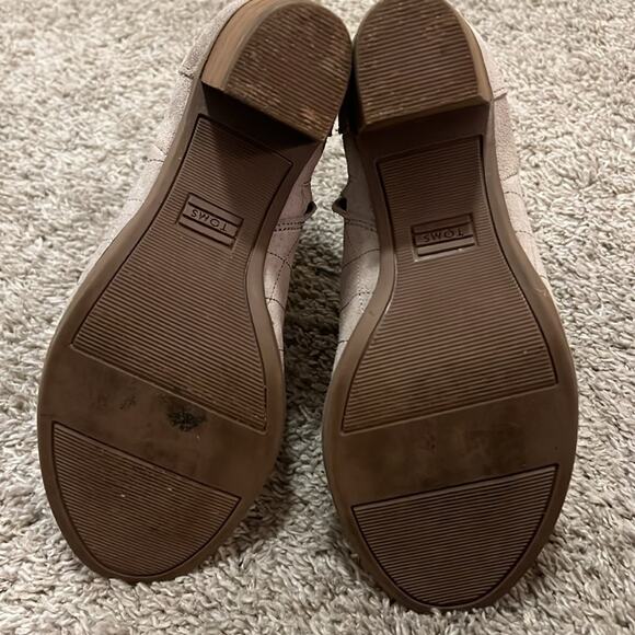 Toms Majorca Peep Toe Booties tan beige neutral‎ Women’s Size 7 Ankle Boots Nice - Picture 11 of 16
